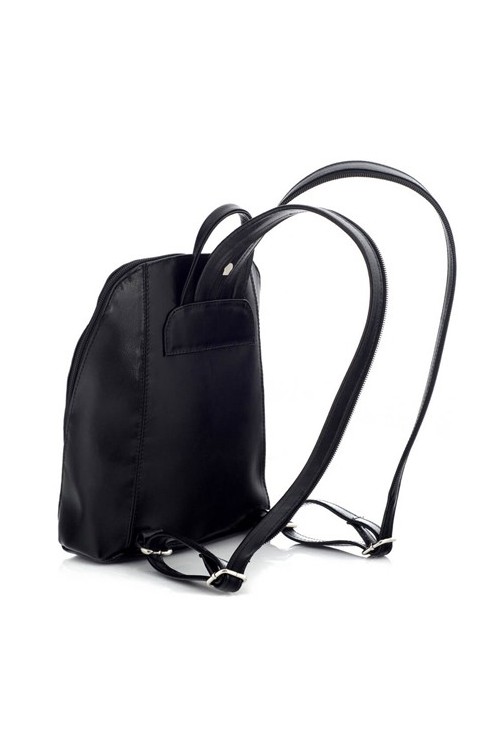 Czarny Plecak Skórzany Lakier Telimene HL10 -