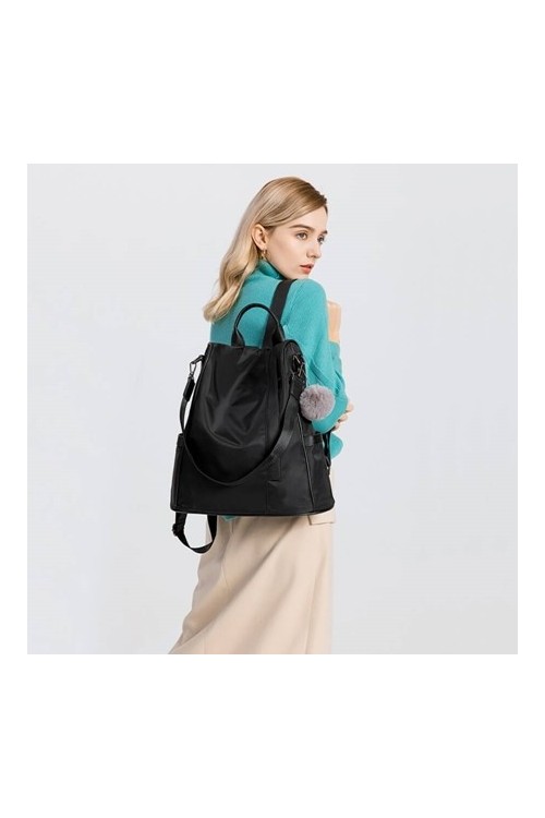Czarny Torebko Plecak Damski 2w1 Polini - 