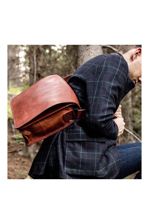 Torba skórzana vintage brąz Outlander BH73 -