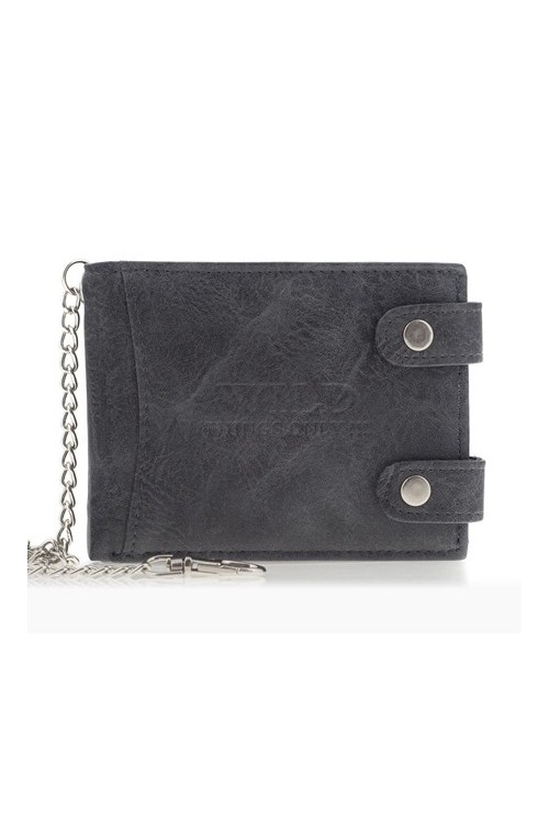 Portfel z łańcuchem męski szary Wild R77 -