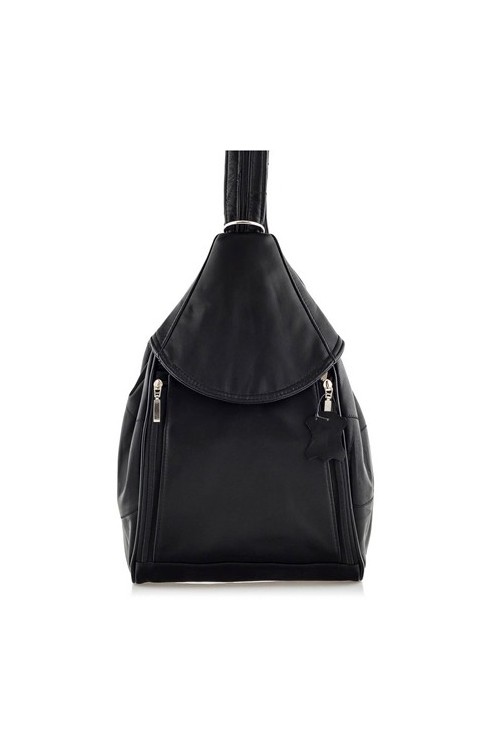 Torebka Plecak 2w1 Skóra Czarny Rene01 -