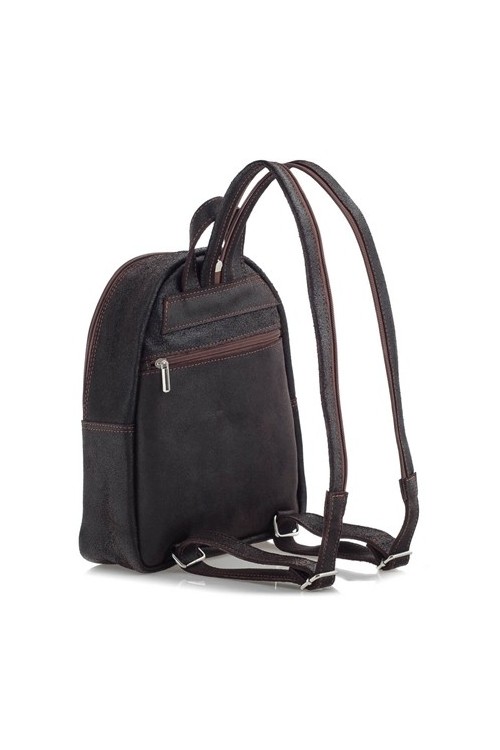 Brązowy Plecak Damski Zamszowy Vintage BV10 -