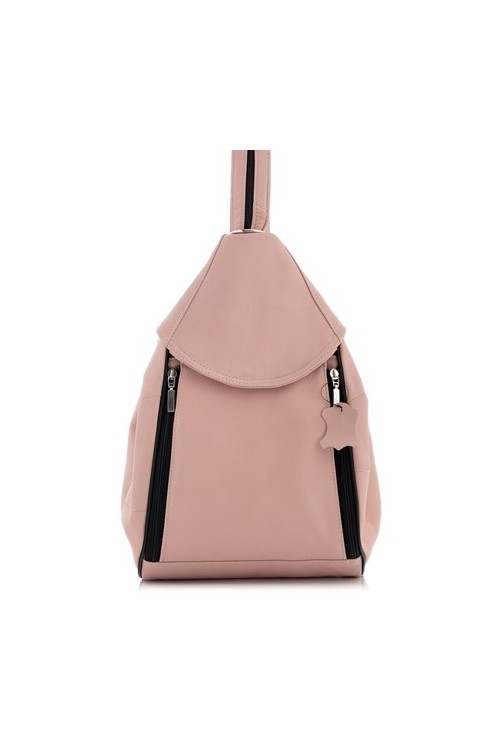 Pudrowy Torebka Plecak 2w1 Skórzany Rene06 - 