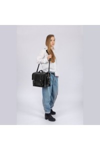 Plecak torba 2w1 skórzany vintage czarny BR9 - 