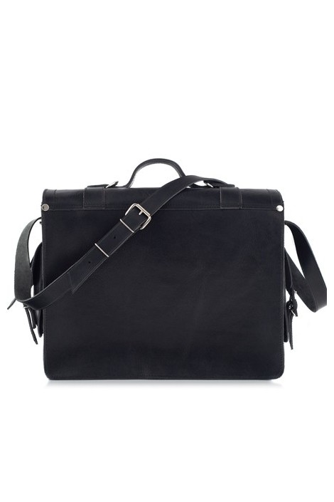 Plecak torba 2w1 skórzany vintage czarny BR9 - 