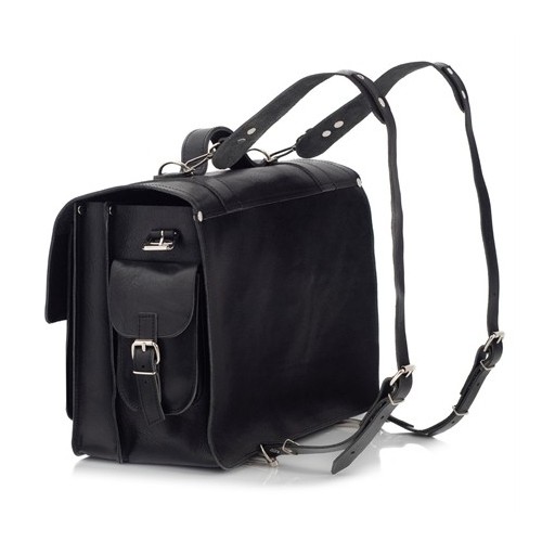 Plecak torba 2w1 skórzany vintage czarny BR9 - 