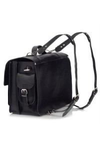 Plecak torba 2w1 skórzany vintage czarny BR9 - 
