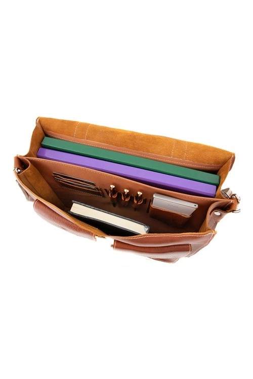 Brązowa Torba Męska do Pracy Juchtowa BR51 -