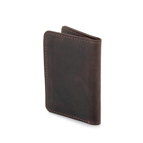 Mini portfel na karty skórzany brązowy CH01 - 