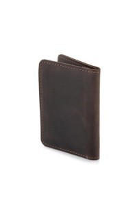 Mini portfel na karty skórzany brązowy CH01 - 