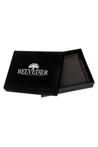 Mini portfel na karty skórzany brązowy CH01 - 