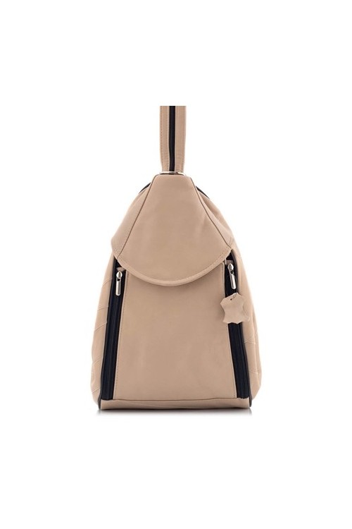 Beżowy Torebka Plecak 2w1 Skórzany Rene12 -