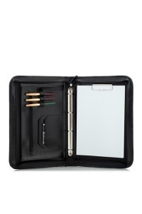 Czarny Organizer Skórzany na Dokumenty 01S -  Czarny Organizer Skórzany na Dokumenty 01S -