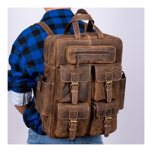 Plecak Vintage Skórzany Brąz Outlander VL7 - 
