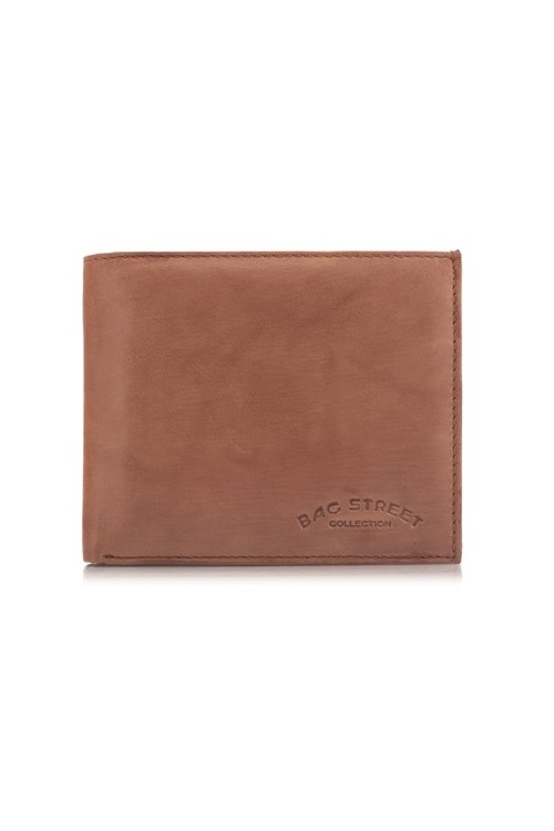 Skórzany Portfel Męski Duży Beżowy C65 -