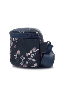 Nerka w Kwiaty Skóra Eko Granatowa Okinawa - 