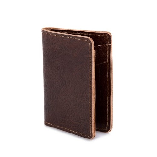 Portfel na Karty Męski Skóra Brąz Ciemny CH3 - 