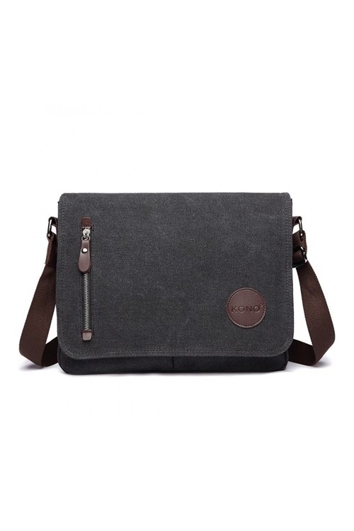 Torba Vintage Męska z Płótna Grafit Karston -