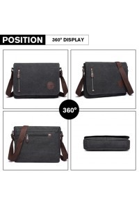 Torba Vintage Męska z Płótna Grafit Karston - 