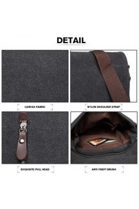 Torba Vintage Męska z Płótna Grafit Karston - 