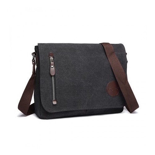 Torba Vintage Męska z Płótna Grafit Karston - 