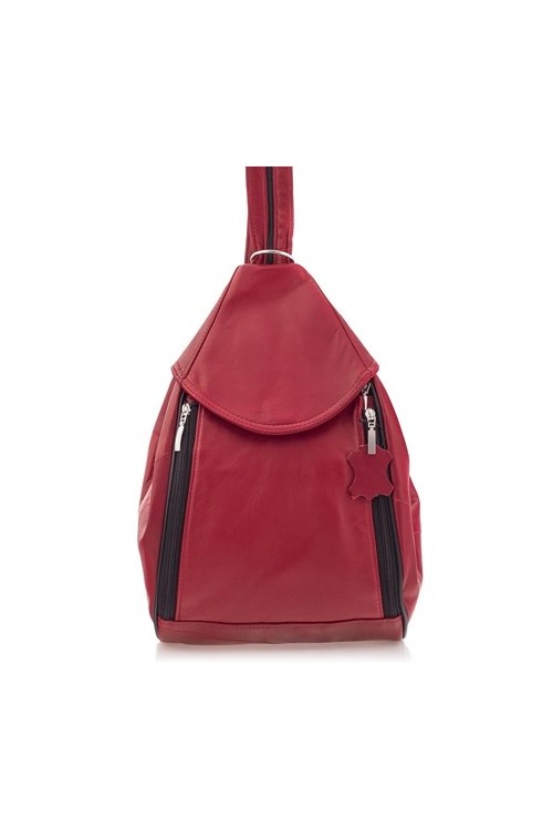 Torebka Plecak 2w1 Skórzany Czerwony Rene05 -
