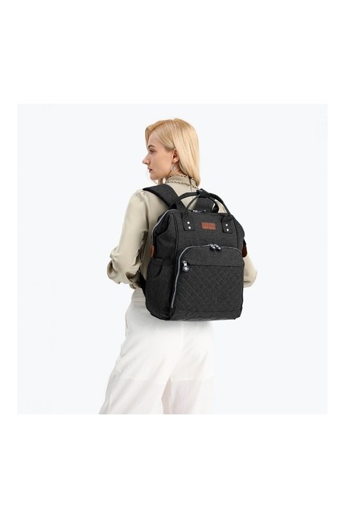 Czarny plecak dla mamy DIAPER KN81 - 