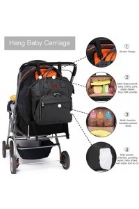 Czarny plecak dla mamy DIAPER KN81 - 