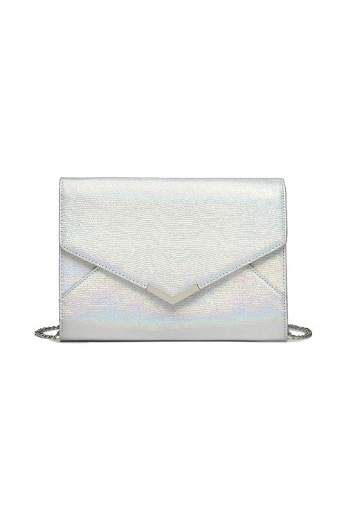 Srebrna Metaliczna Torebka na Łańcuszku Vila - 