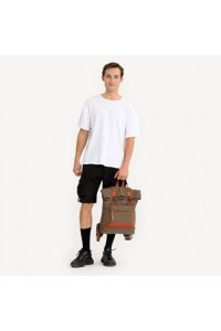 Khaki Płócienny Plecak Vintage A4 Arizona - 