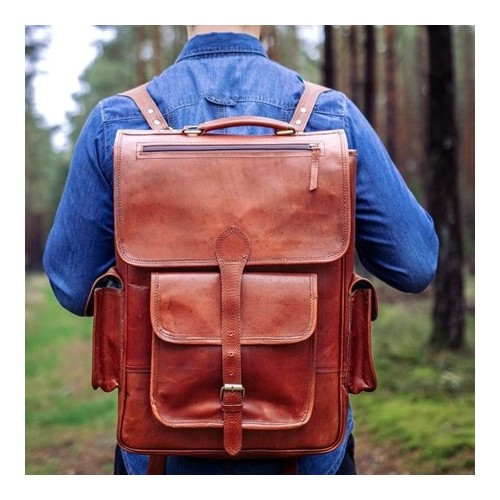 Plecak skórzany vintage brąz Outlander BT09 - 