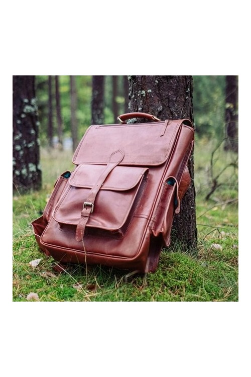 Plecak skórzany vintage brąz Outlander BT09 -