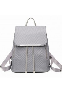 Pikowany Plecak Damski Szary Nylon Flossy - 