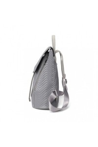 Pikowany Plecak Damski Szary Nylon Flossy - 