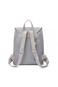 Pikowany Plecak Damski Szary Nylon Flossy - 