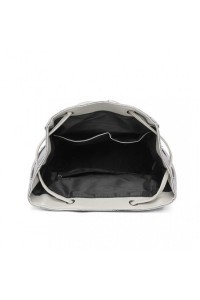 Pikowany Plecak Damski Szary Nylon Flossy - 