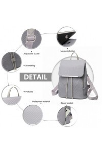 Pikowany Plecak Damski Szary Nylon Flossy - 