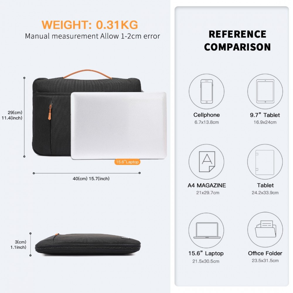 Czarna Lekka Torba na Laptopa 15,6 z Materiału Flexfit 