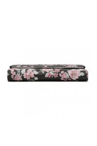 Czarny w Kwiaty Portfel Damski Kopertówka na Telefon Lipsy 