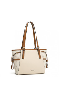 Beżowo Brązowa Średnia Torebka Shopper Bag Julien 