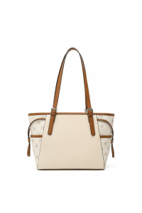 Beżowo Brązowa Średnia Torebka Shopper Bag Julien 