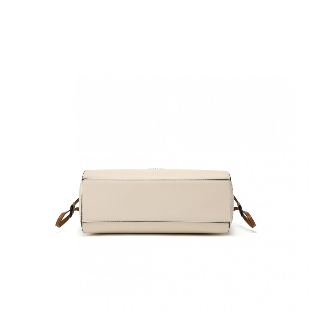 Beżowo Brązowa Średnia Torebka Shopper Bag Julien 