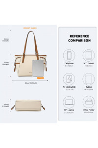 Beżowo Brązowa Średnia Torebka Shopper Bag Julien 