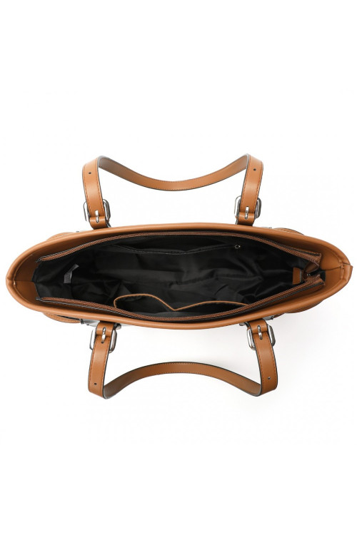Czarno Brązowa Średnia Torebka Shopper Bag Julien 