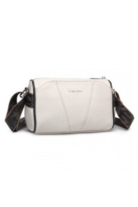 Jasnobeżowa Owalna Torebka Cylider Crossbody Skórzana Ollow 
