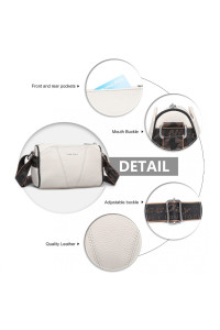 Jasnobeżowa Owalna Torebka Cylider Crossbody Skórzana Ollow 