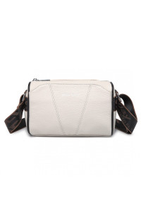 Jasnobeżowa Owalna Torebka Cylider Crossbody Skórzana Ollow