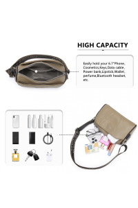 Khaki Owalna Torebka Cylider Crossbody Skórzana Ollow 