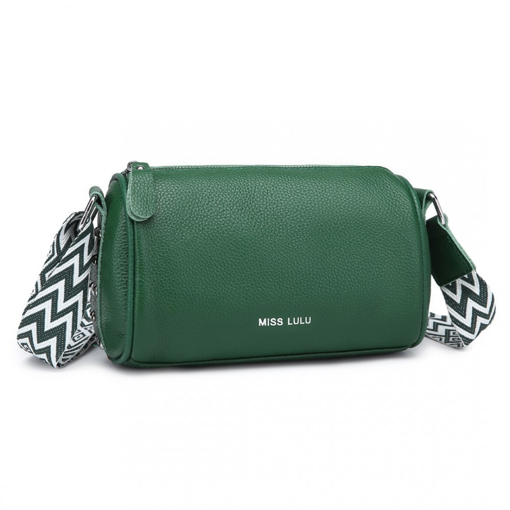 Zielona Torebka Cylider Crossbody Skóra Naturalna Roal 
