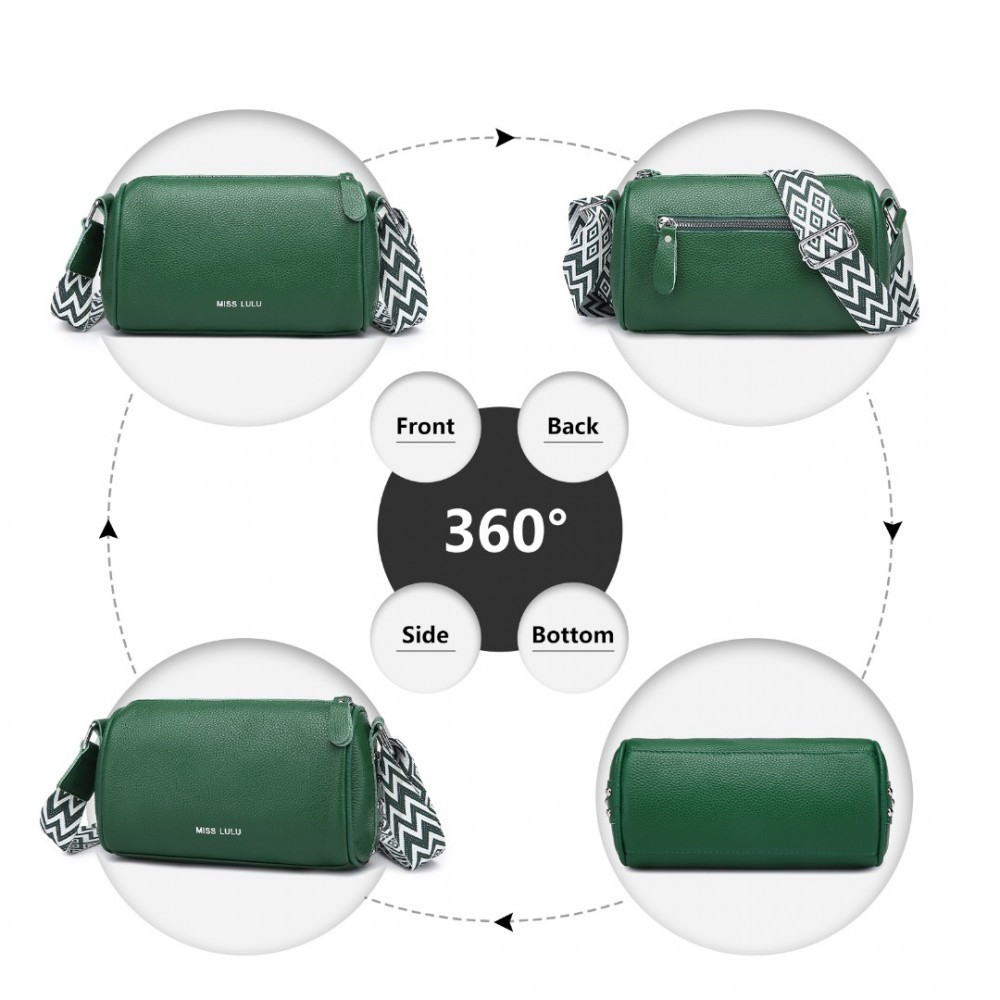 Zielona Torebka Cylider Crossbody Skóra Naturalna Roal 